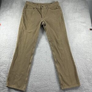 Levi's 514 Pants Mens 36x34 Green Corduroy Slim Straight Preppy Retro Earth Tone